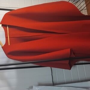 Unlined boiled wool capelet and matching straight skirt